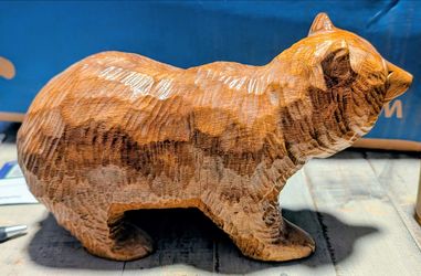 Wooden carved Alaskan Brown Bear