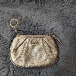 Coach Parker Rose Gold Women’s Card Coin Key Mini Pouch Wallet Keychain 