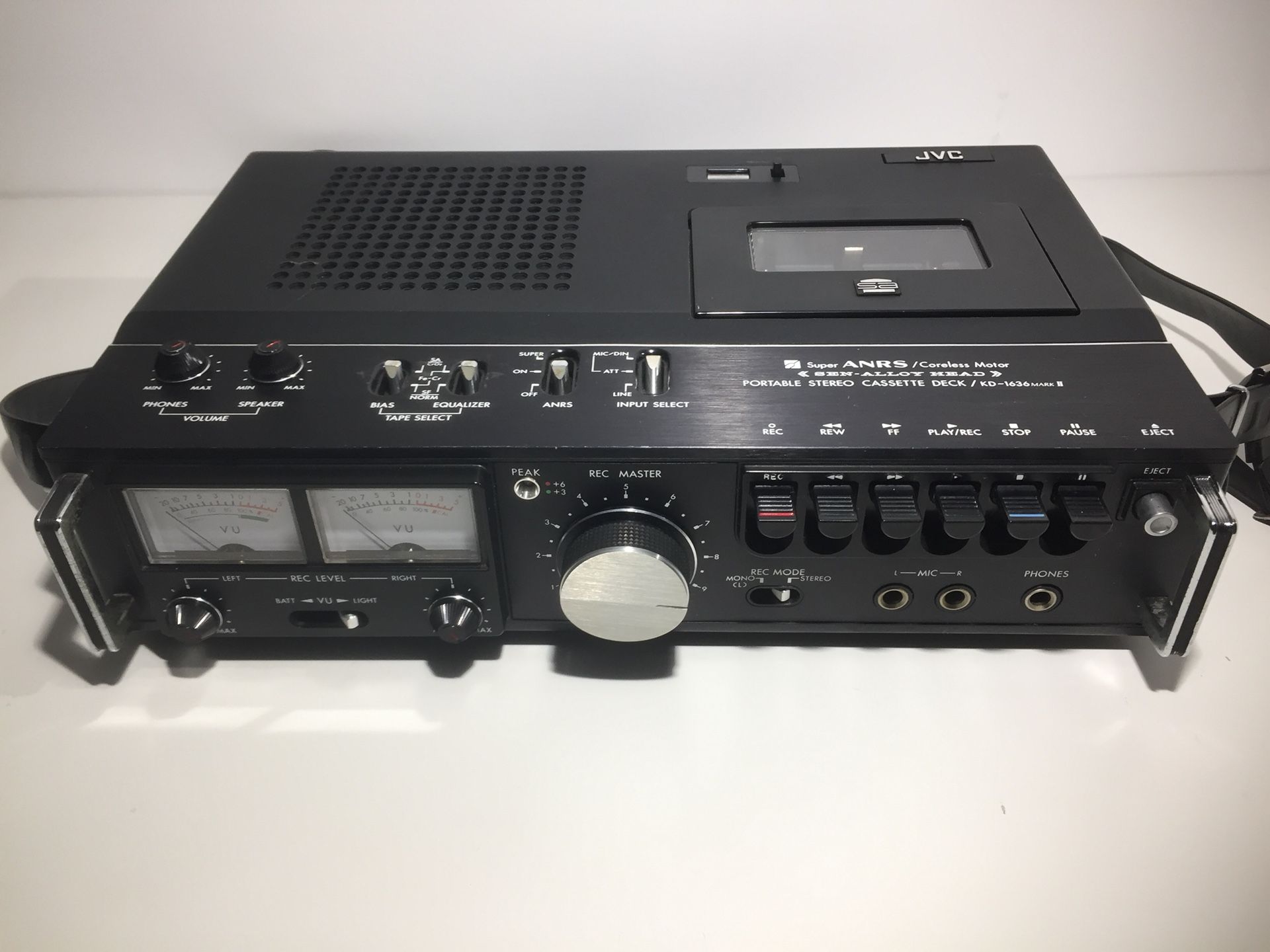 Vintage JVC KD-1636-2 Mark II Portable Stereo Cassette Deck for Parts or Repair