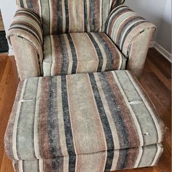 Arm Chair With Rolling Ottoman