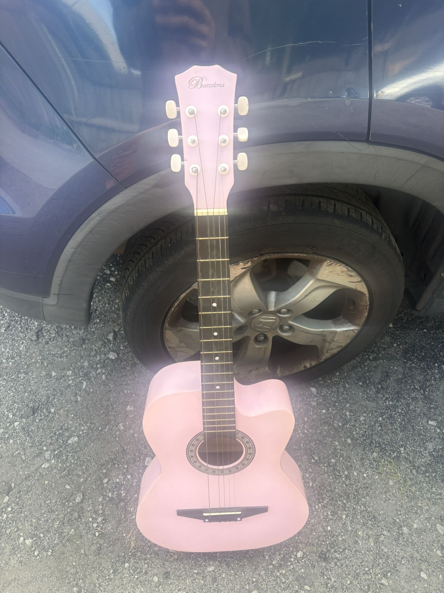 Barcelona Pink Cutaway Guitar 