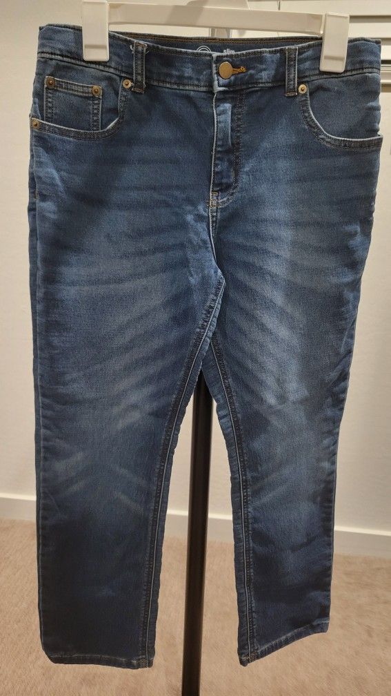 Boys Slim Knit Denim Jeans