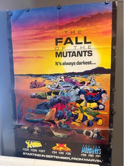 1987 X-Men- Fall Of The Mutants 22x33- Marvel Promo Poster * Fair condition*