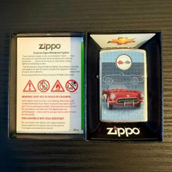 Rare Chevy Corvette Zippo Lighter - Unused with original box