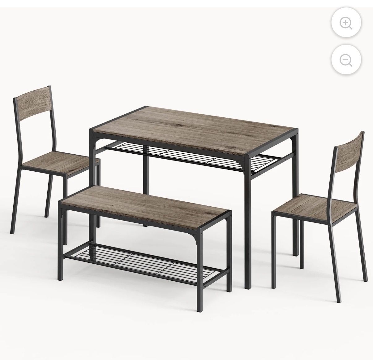 Asofer Kitchen Table and 2 Chairs for 4 with Bench, Dinette Dining Table Set for Small Space, Apartment