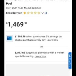 Pool Nobody Has Ever Been In It He Filled It Up Woth Water To Warm It Up And Then The Landlord Made Us Take It Down So We Put It Up 