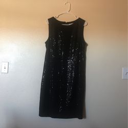 Beautiful Joan Rivers Black Sequin Dress 