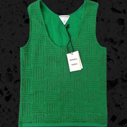 Bottega Veneta Jacquard Tank Top- Size: XS. Color: Parakeet