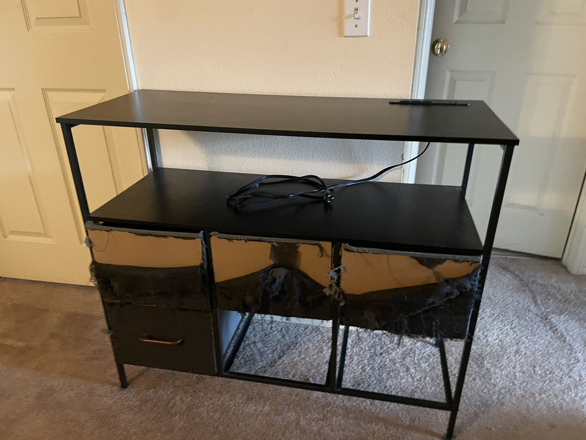 Bookshelf Dresser & 1970 Rattan Wicker Arched Book Shelf