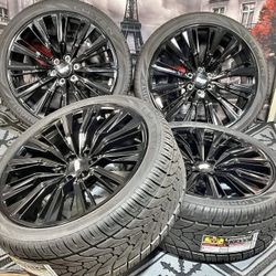24" Black Escalade Wheels Rims (contact info removed) Tires Chevy GMC Denali Yukon Tahoe Z71 LT