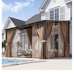 New In Box!! 10x12 Lean To Gazebo With Curtain And Net