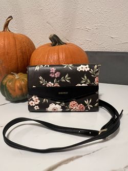 Nine West Black Floral Crossbody Bag