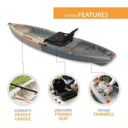 Lifetime Teton 100 Angler Kayak With Garmin Striker 4CV + Transducer 
