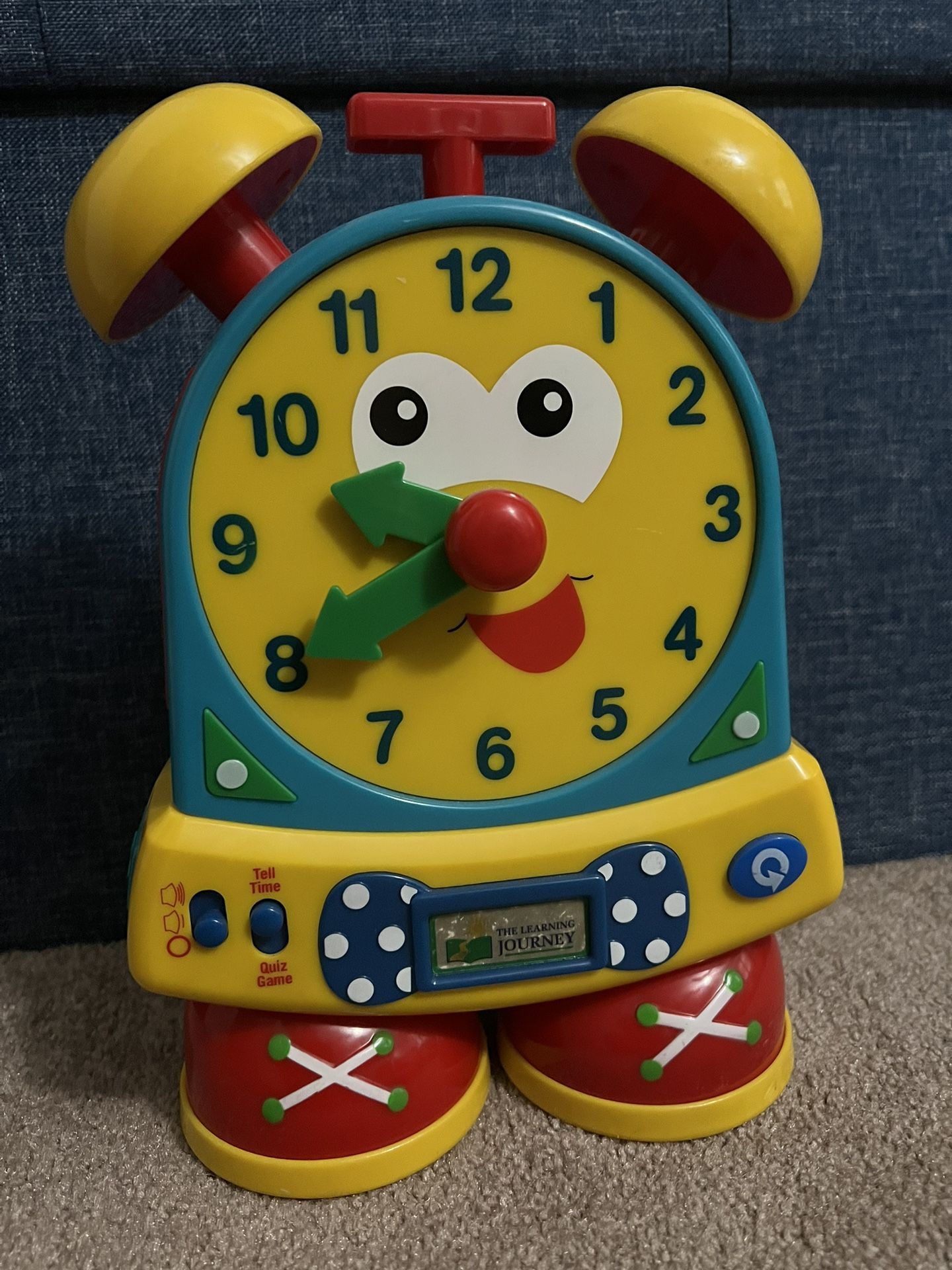 Red feet Vintage Telly the Time teaching clock by learning journey