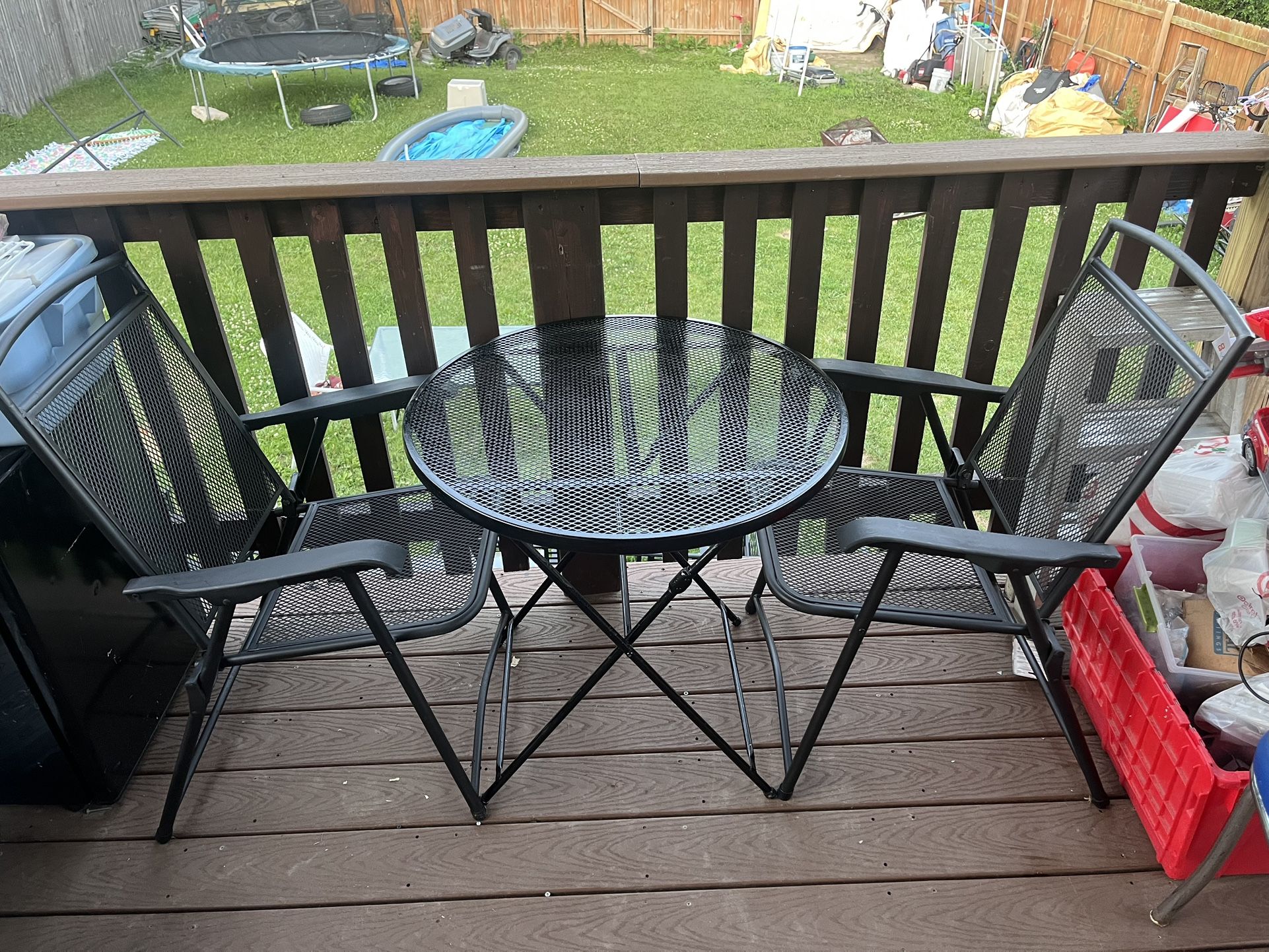 Metal Table And Two Chairs