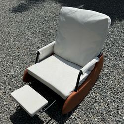 NEW Beige Corduroy Nursery Gliding Rocking Chair Recliner