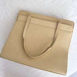 Vintage Designer Butter Yellow Structured Tote