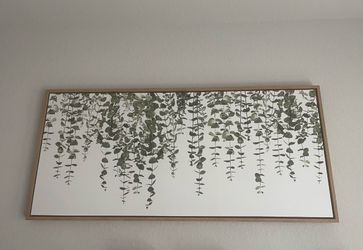 Framed Eucalyptus Leaf Wall Art - Minimalist Greenery Decor