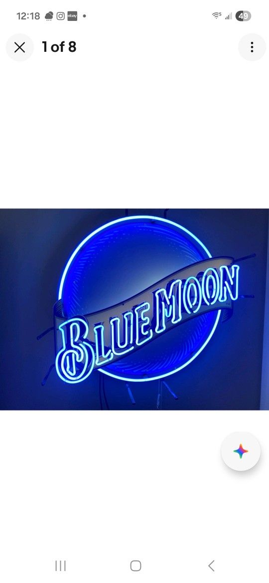Blue Moon Neon Sign.