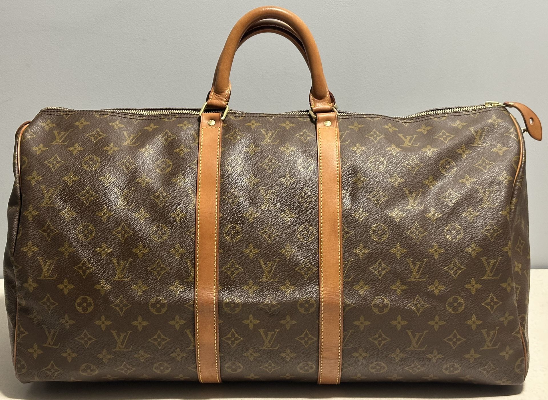 Louis Vuitton Vintage Keepall 55 Monogram Canvas Leather