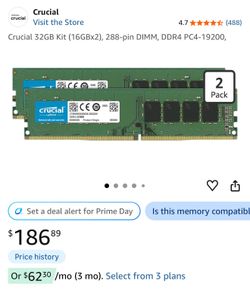 2 x Crucial 16GB DDR4-2400 UDIMM
