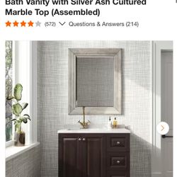 Glacier Bay Northwood 37 in. Single Sink Dusk Bath Vanity with Silver Ash Cultured Marble Top 