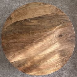 Like-new Mango Wood Drum Coffee Table 