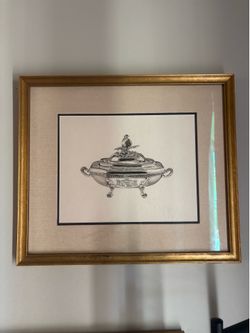 Set of 2 Framed Vintage Art Prints – Gold Frames 18.5” x 21.5