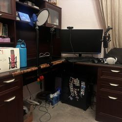 Vintage Full Office Desk and Cabinets