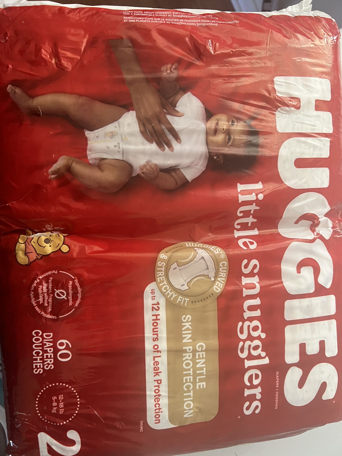 60 Count Unopened Huggies Little Snugglers Size 2