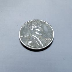 1943 Silver Steel Lincoln Wheat Penny No Mint Mark
