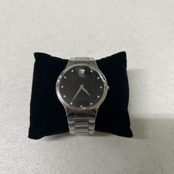 Movado Serio Quartz Diamond Black Museum Dial Unisex Watch
