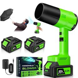 New Leaf Blower Cordless, Handheld Leaf Blower with 2 Battery and Charger, 6 Speed Modes, Lightweight Blower for Patio, Lawn, Yard, Dust, Blowing Leav