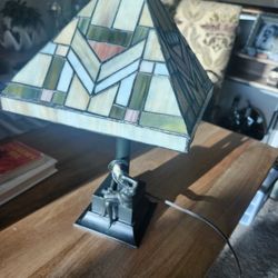 Tiffany Lamp With Sculpture