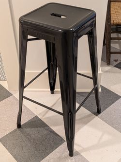 Tolix Marais Black Metal Stool