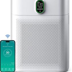 MORENTO Smart Air Purifier for home Large Rooms up to 1076 ft², Wi-Fi and Alexa compatible, PM2.5 Air Quality Display, Auto Mode, Quiet Mode 24dB, HEP