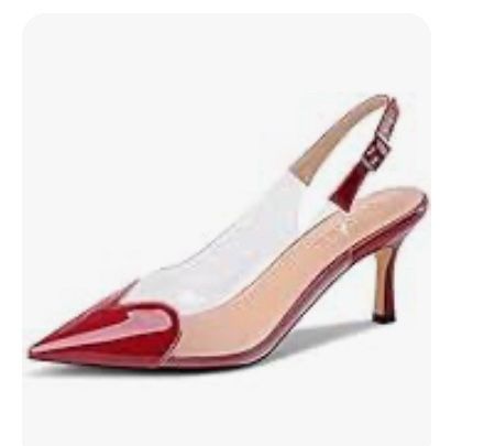Women's Heart Clear Heeled - Pointed Toe