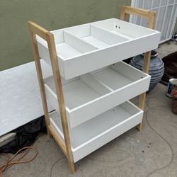 White Storage Shelf Baby Room Diaper