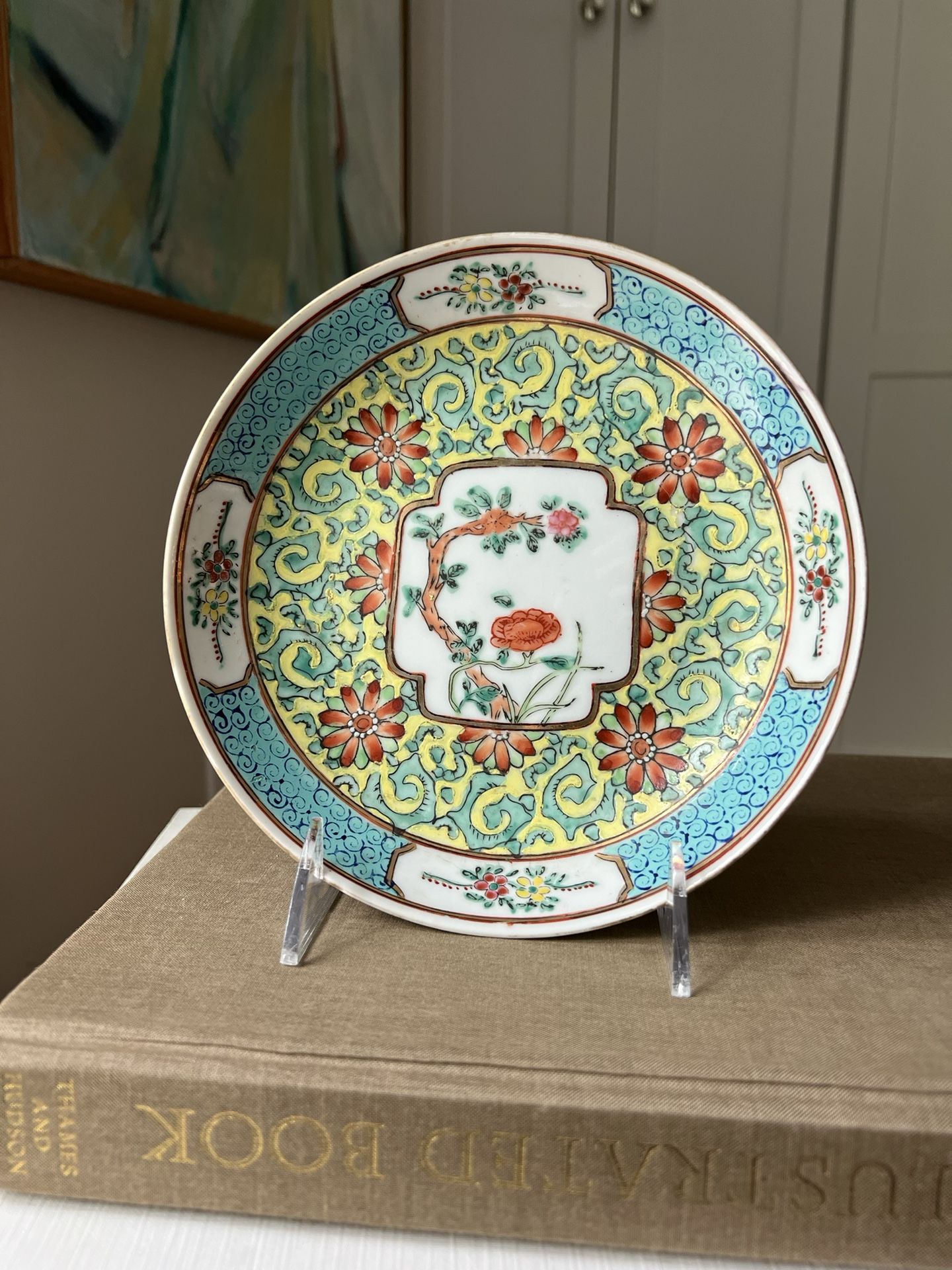HandPainted Porcelain Trinket Dish ( D7.5” ) firm on price