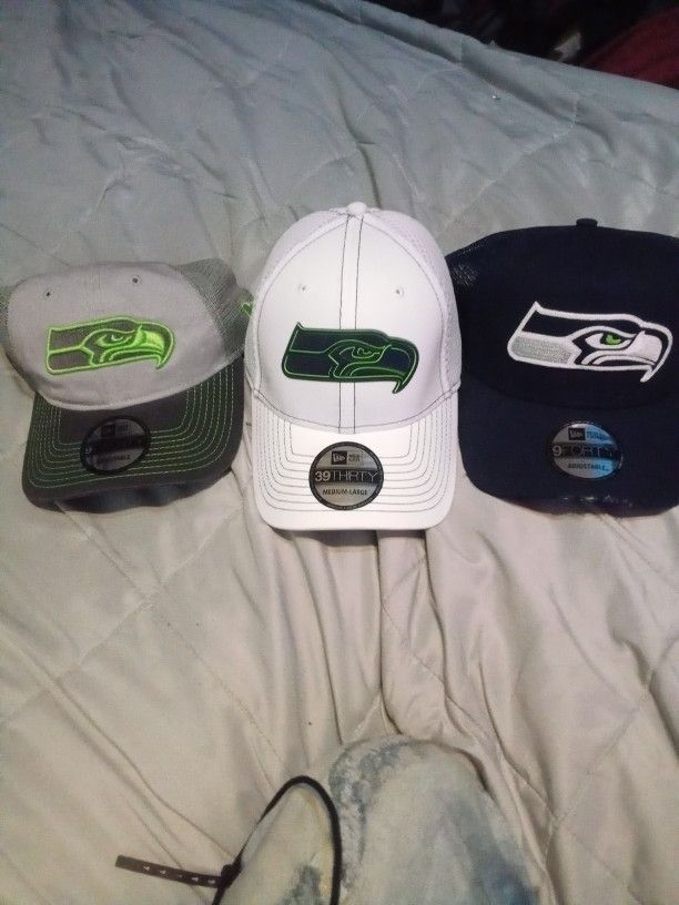 3 Seahawks Hats