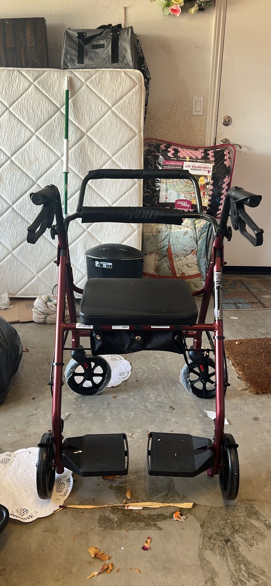 Rollator Walker & Transport Chair Combo – Brand New