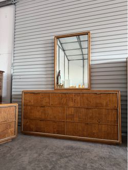 Mid Century Burl Wood Bedroom Set