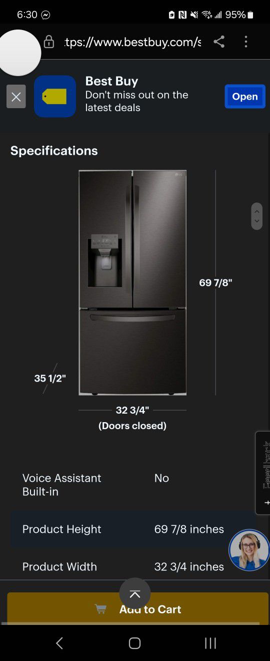 Lg Refrigerator 3 French Doors