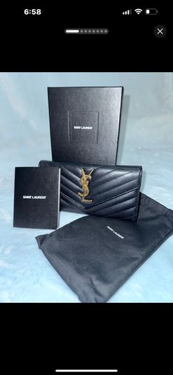 Saint Laurent Cassandre Black Wallet Flap
