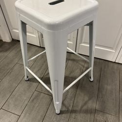 White Metal Stool