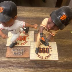 Wille Mays And Barry Bonds 660 Homerun Bobblehead