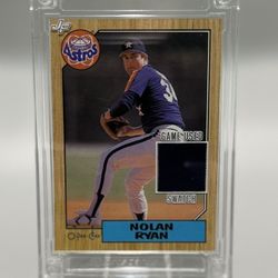 1987 O-Pee-Chee # 155 Nolan Ryan Game Used Swatch Jersey Fusion Edition.
