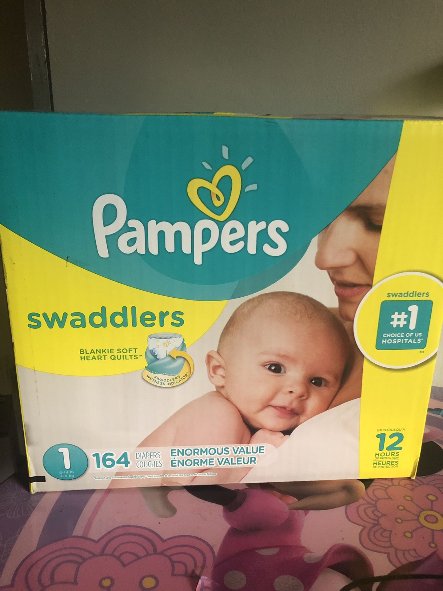 BIG box of Pampers swaddlers size 1 (164 DIAPERS)- -$30