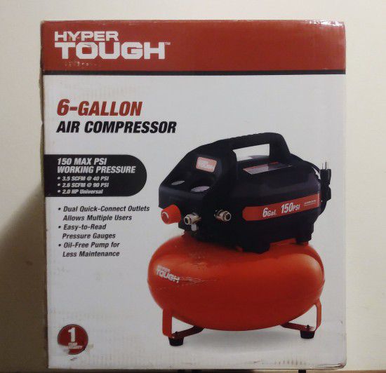 Hyper Tough 6 Gallon Pancake Air Compressor  - New In Box