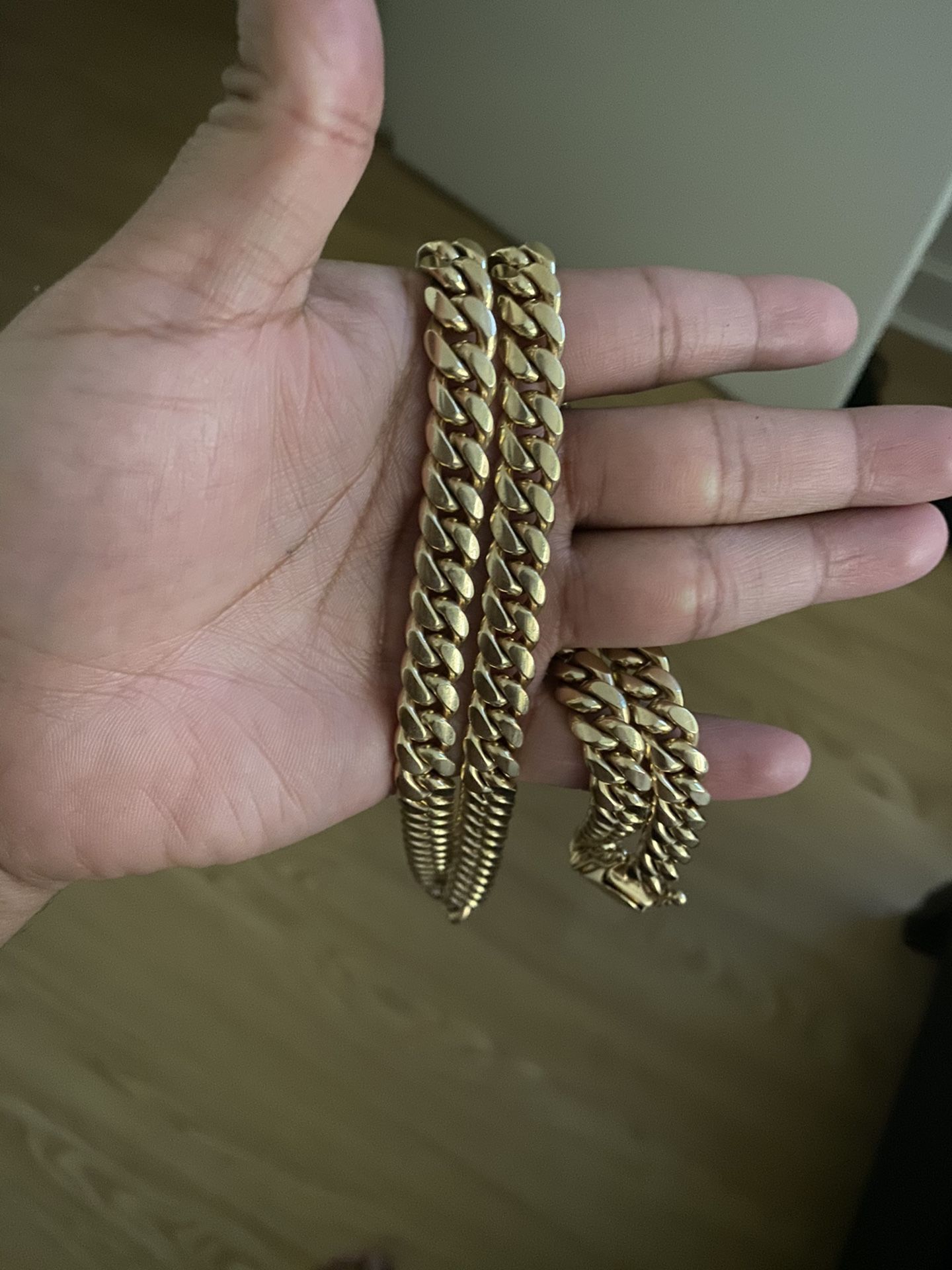 Miami cuban chain 14k solid gold